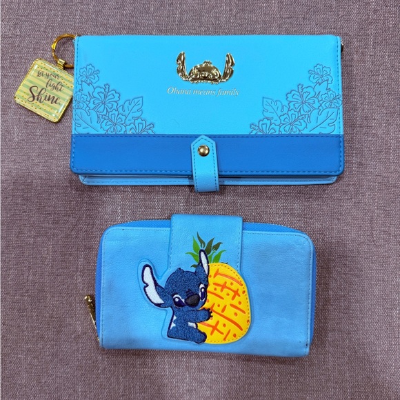 Loungefly Handbags - Disney Loungefly Stitch Wallet Bundle – Floral Long Wallet + Pineapple‎ Wallet